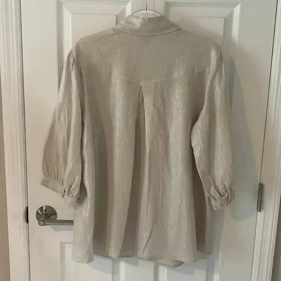 Style & co. Tan/ neutral linen blouse size 18 - Picture 6 of 9